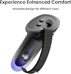KIWI design G4 Pro Upgraded Controller Grips Protector Compatible with Oculus/Meta Quest 3/3S, Non-Slip Handle Cover with Battery Opening(Batteries not Included), Accessories Made for Meta