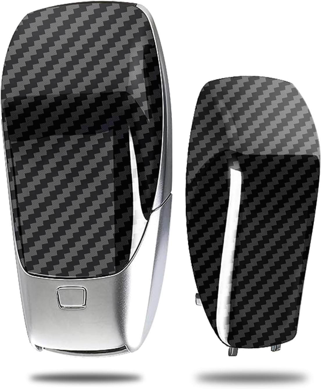 AffaTerbach Carbon Fiber Texture Badge Key Logo Shell Fob Battery Cover Carbon Fiber Key Cover Comparable with A220 E63S E-Class CLS Class 2019-2021