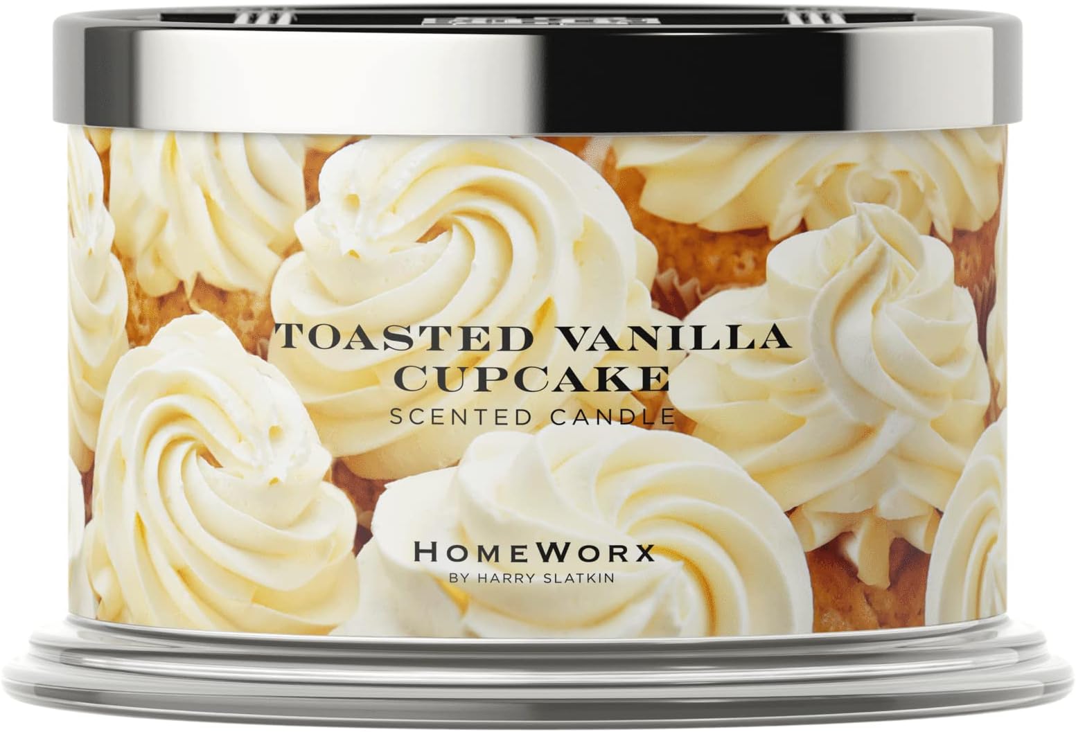 Homeworxby Harry Slatkin 4 Wick Candle, 18 oz, Toasted Vanilla Cupcake Candle