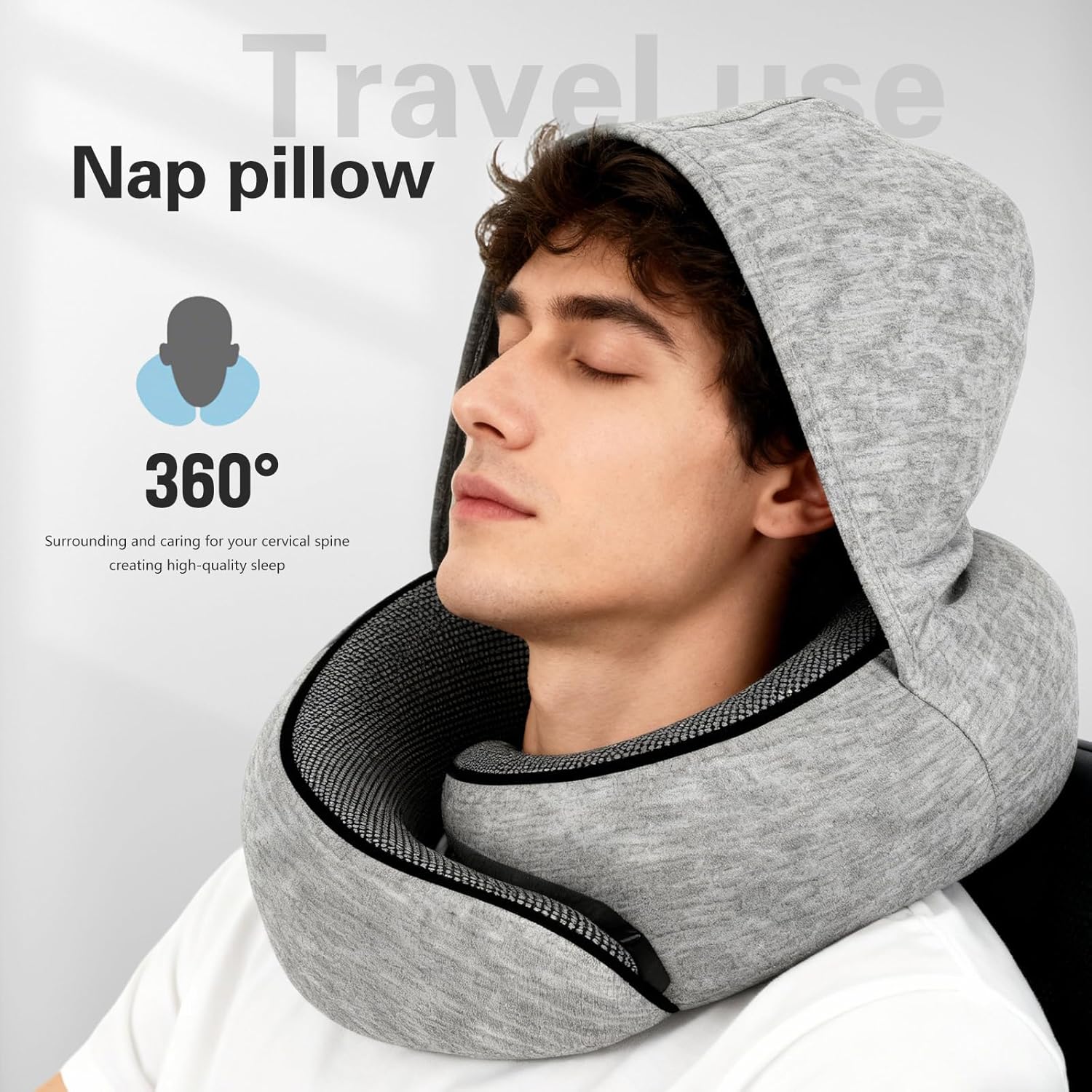 Adjustable Flight Pillow, Airplane Pillow for Traveling, Neck Travel Pillow, Memory Foam Airplane Pillow for Side, Breathable & Hypoallergenic for Long Flights, Cars, Trains & Office - Image 2