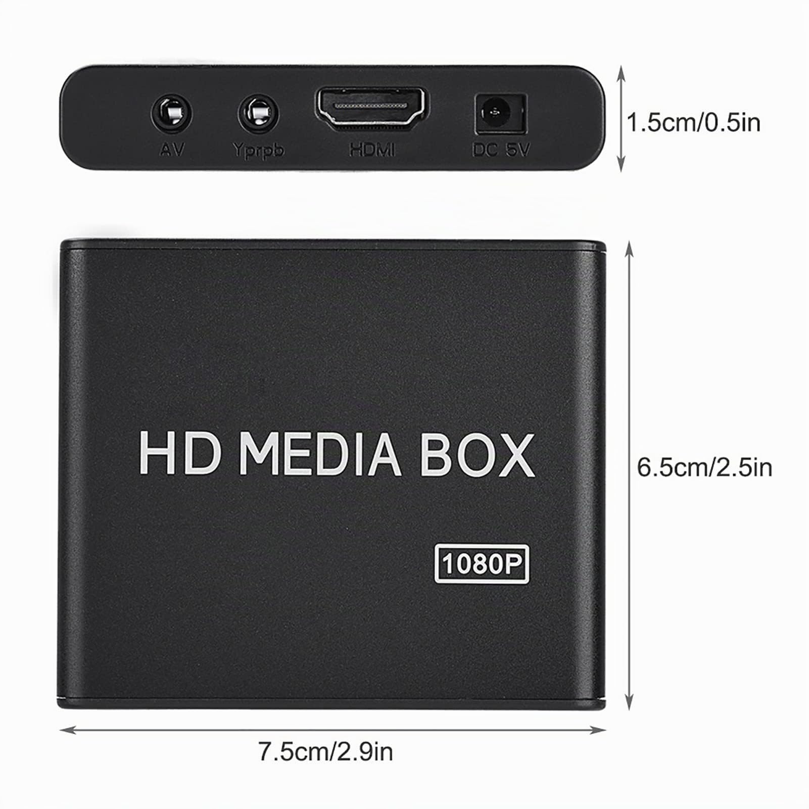 Mini Reproductor Multimedia Full HD, 110-240V 1080P HDMI Media Video Player Box - MKV/RM- Unidades USB HDD y Tarjetas SD, etc., con Control Remoto(yo)
