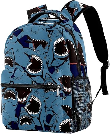 Backpack squalo blu Zaini per uomo e donna Tempo libero zaino da viaggio  Zaino scuola Per viaggi ufficio scuola 29.4x20x40cm : Amazon.it: Valigeria