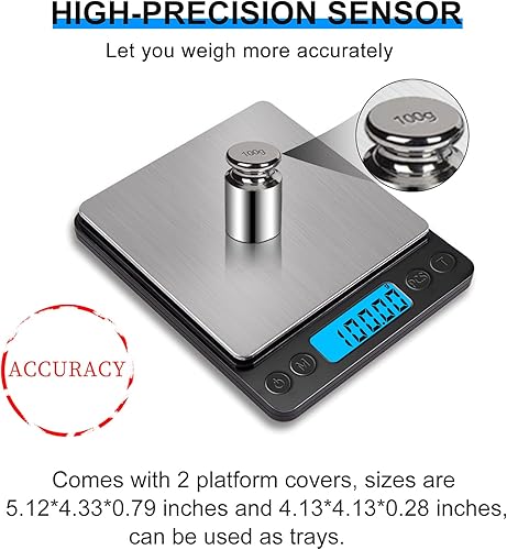 Miniatura 2 de Báscula digital de cocina de alimentos mejorada, 17.64 oz0.00 oz de alta precisión Yoncon Mini escala de bolsillo mide en gramos y onzas para