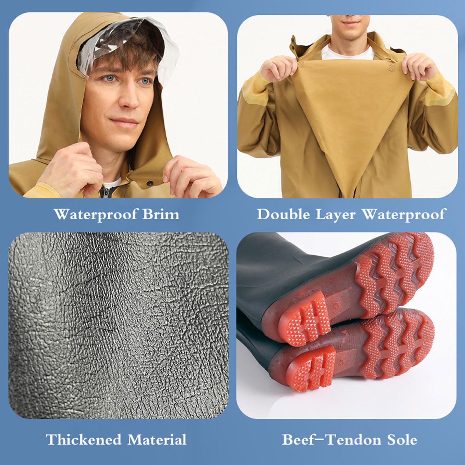 Stivale da Pesca per Waders Rinforzo Trampolieri da Pesca Traspiranti Impermeabili Stivali al Petto Ultra Pesca Waders da Caccia Unisex con Tasca
