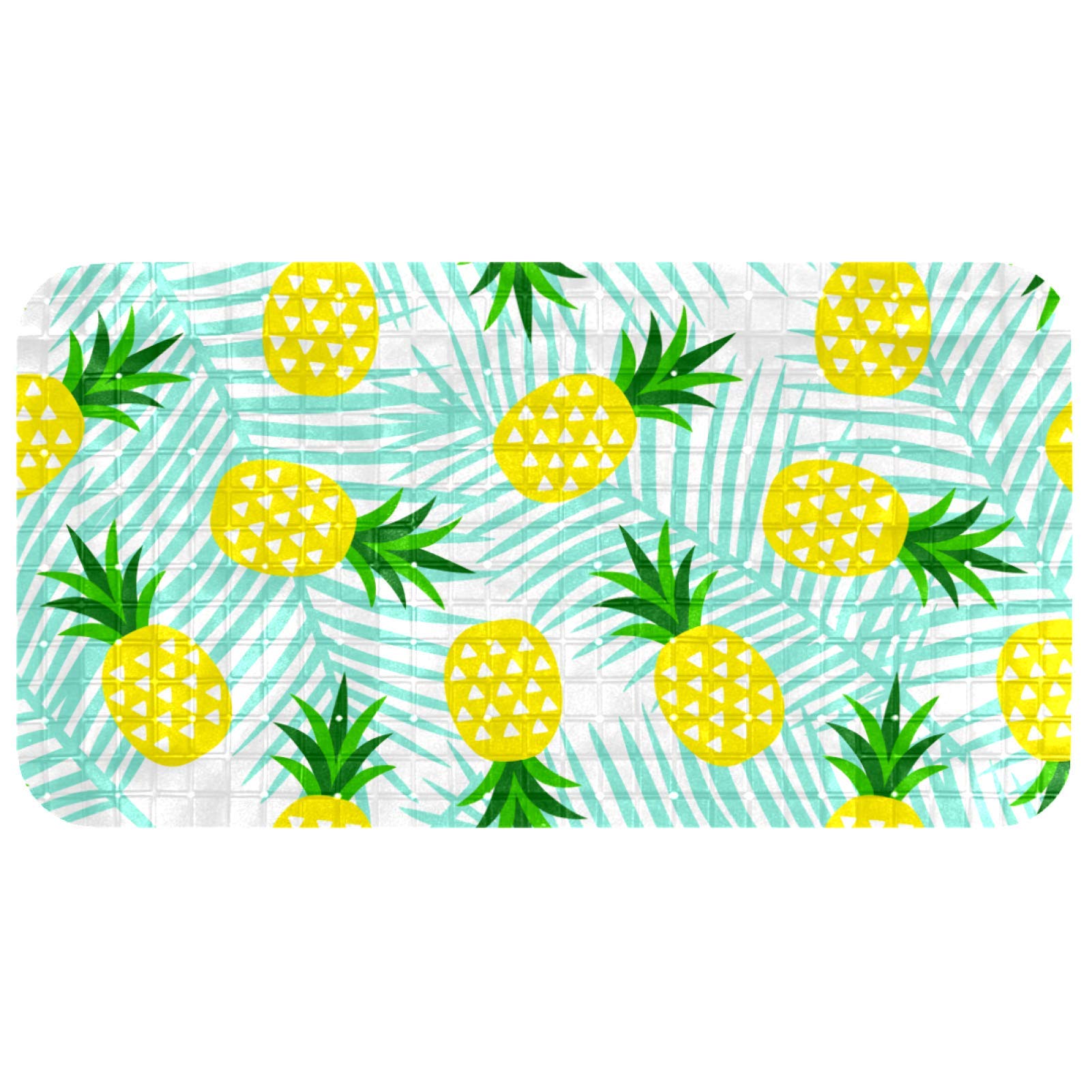 Tapis de bain pour enfants évitant les chutes avec son motif ananas jaune
