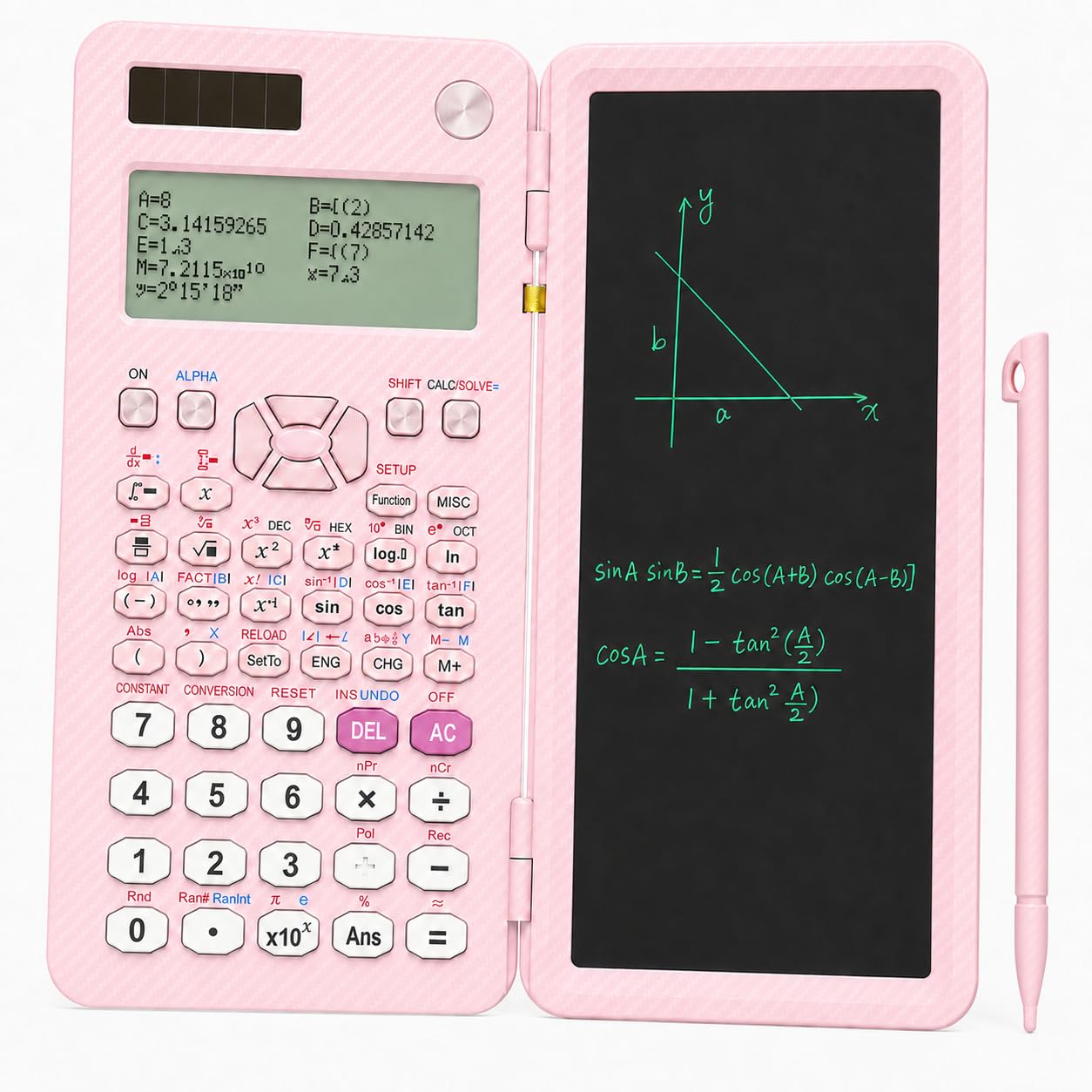 iPepul Pink Scientific Calculator with Notepad for Students，552 Functions
