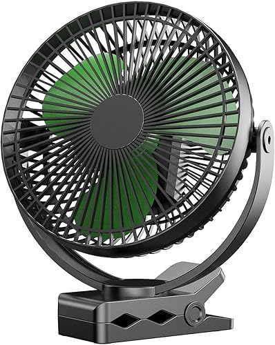 Miniatura 1 de Ventilador de clip, ventilador portátil recargable, ventilador de escritorio pequeño de 8 pulgadas, ventilador de batería de 10000 mAh con 4