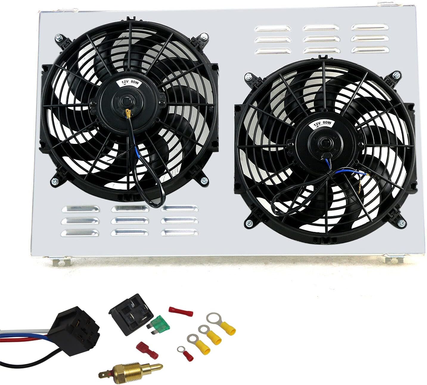 3 Rows Radiator For 1973-1990 Chevy Impala Caprice C10 C20 C30 K10 K20 K30 Suburban Pickup El Camino Malibu GMC Jimmy,Full Aluminum Radiator+Shroud +Fans+Relay AT MT
