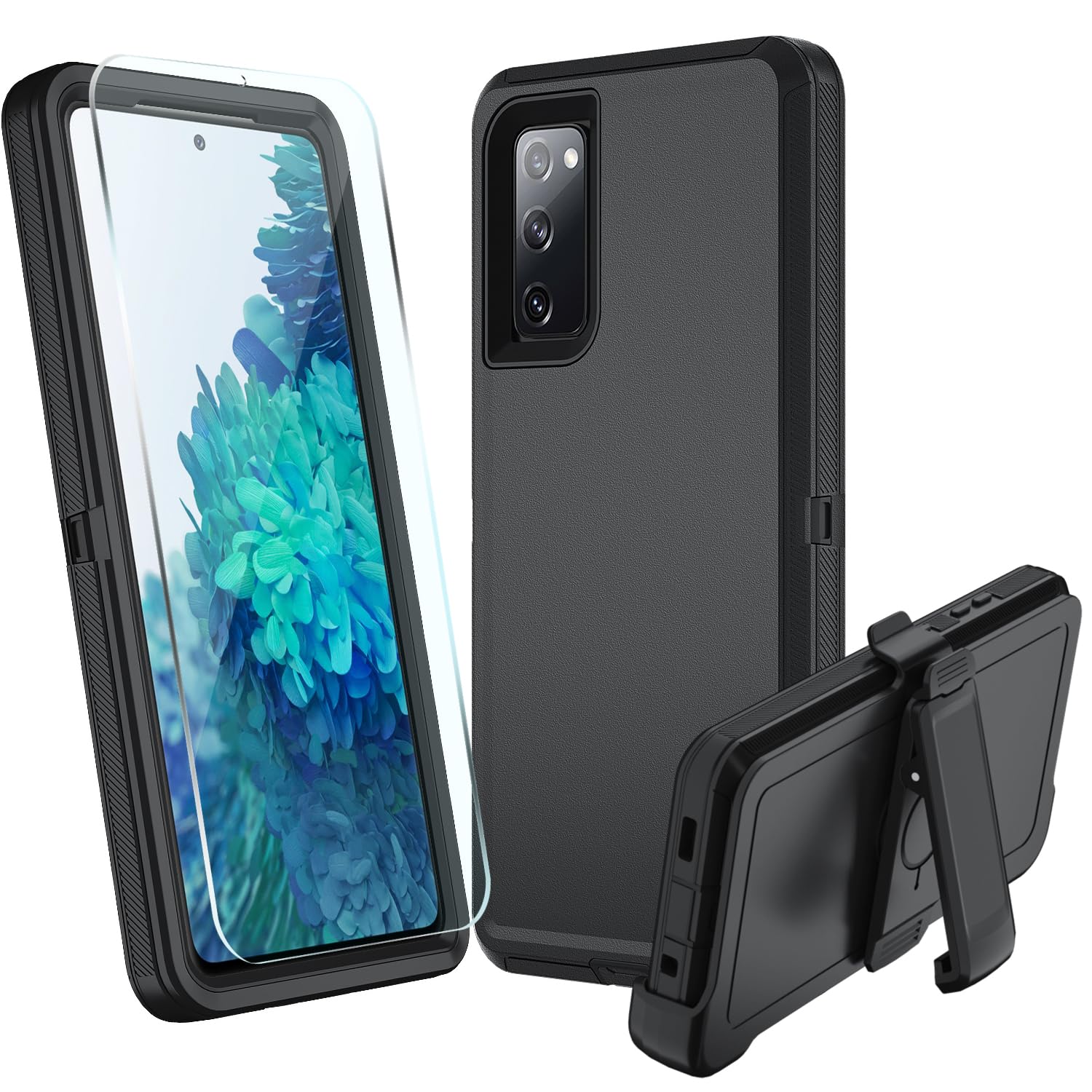 muitq for Samsung Galaxy S20 FE Case, S20 FE Heavy Duty case,[Belt Clip Holster][Military Grade Protective ][Shockproof] [Dropproof] [Dust-Proof], for