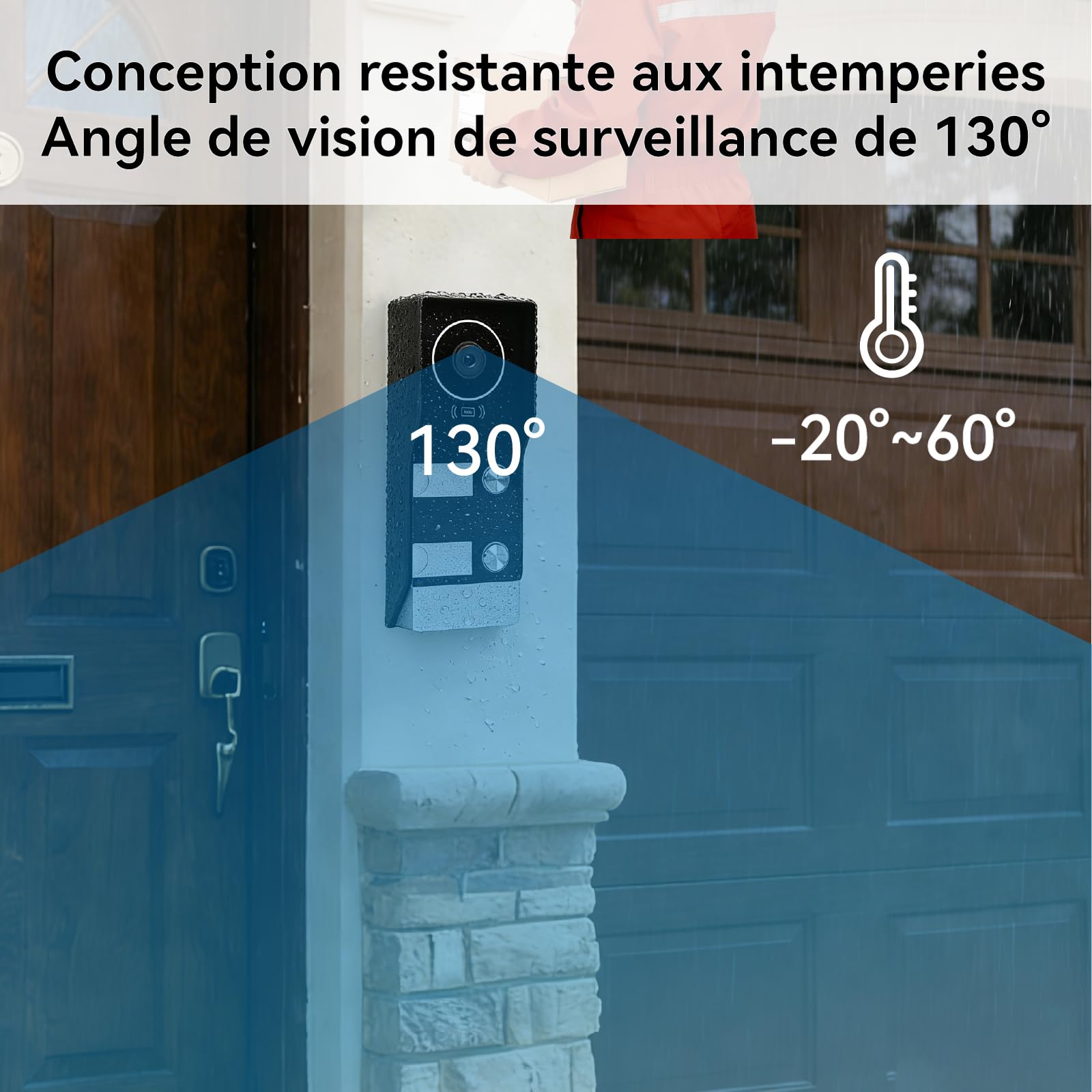 Visiophone Connecté à 2 Fils, Interphone Vidéo Filaire avec 2 Moniteurs 7 Pouces, Unlock à Distance, Audio Bidirectionnel, RFID, Vision Nocturne, WiFi Dual-Band, 2 Family kit