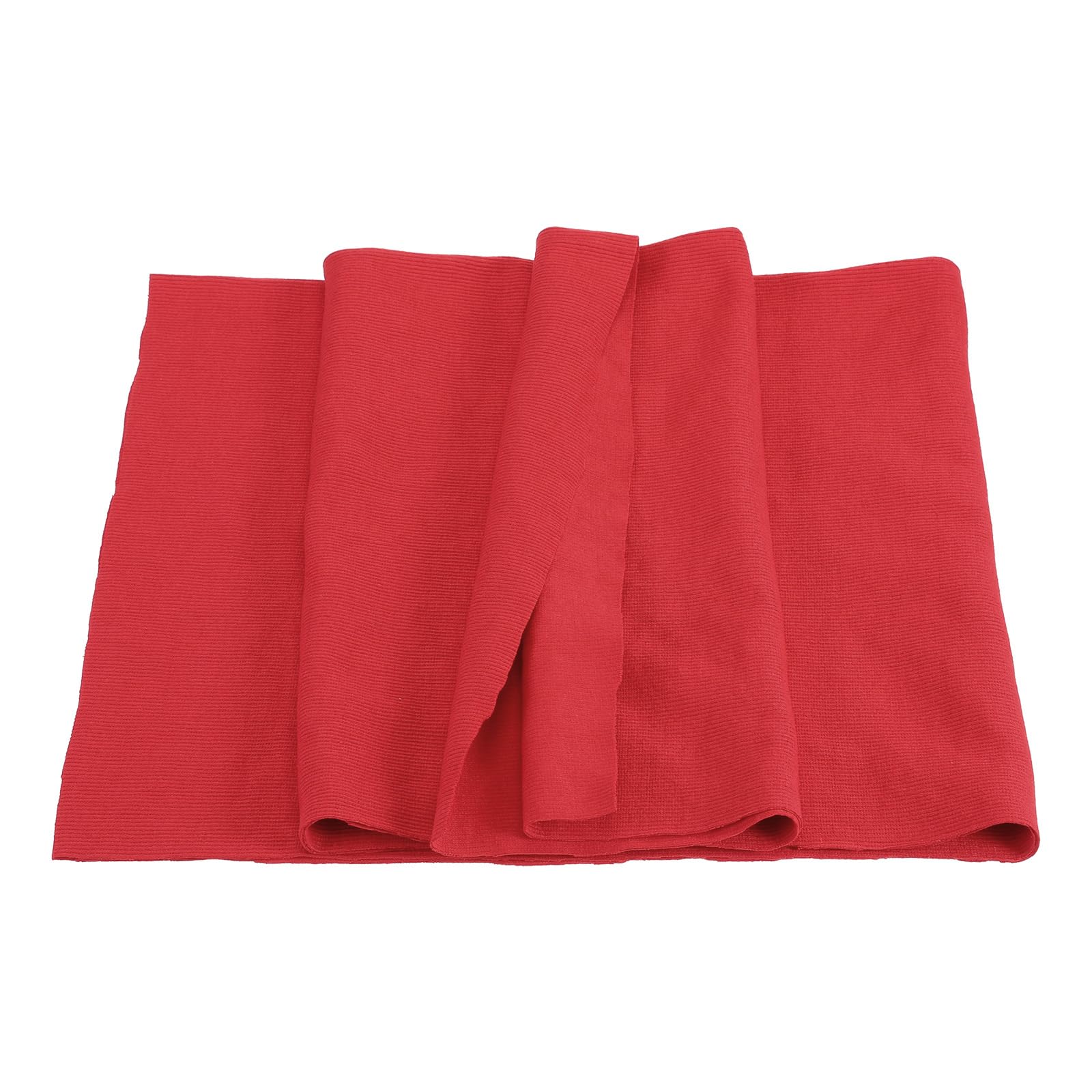 MECCANIXITY 39" Elastic Cuffs Ribbed Trims Cotton Fabric Knit Rib Stretch Tape Cuff Sleeve Waistband for Sewing, 12" Wide Red