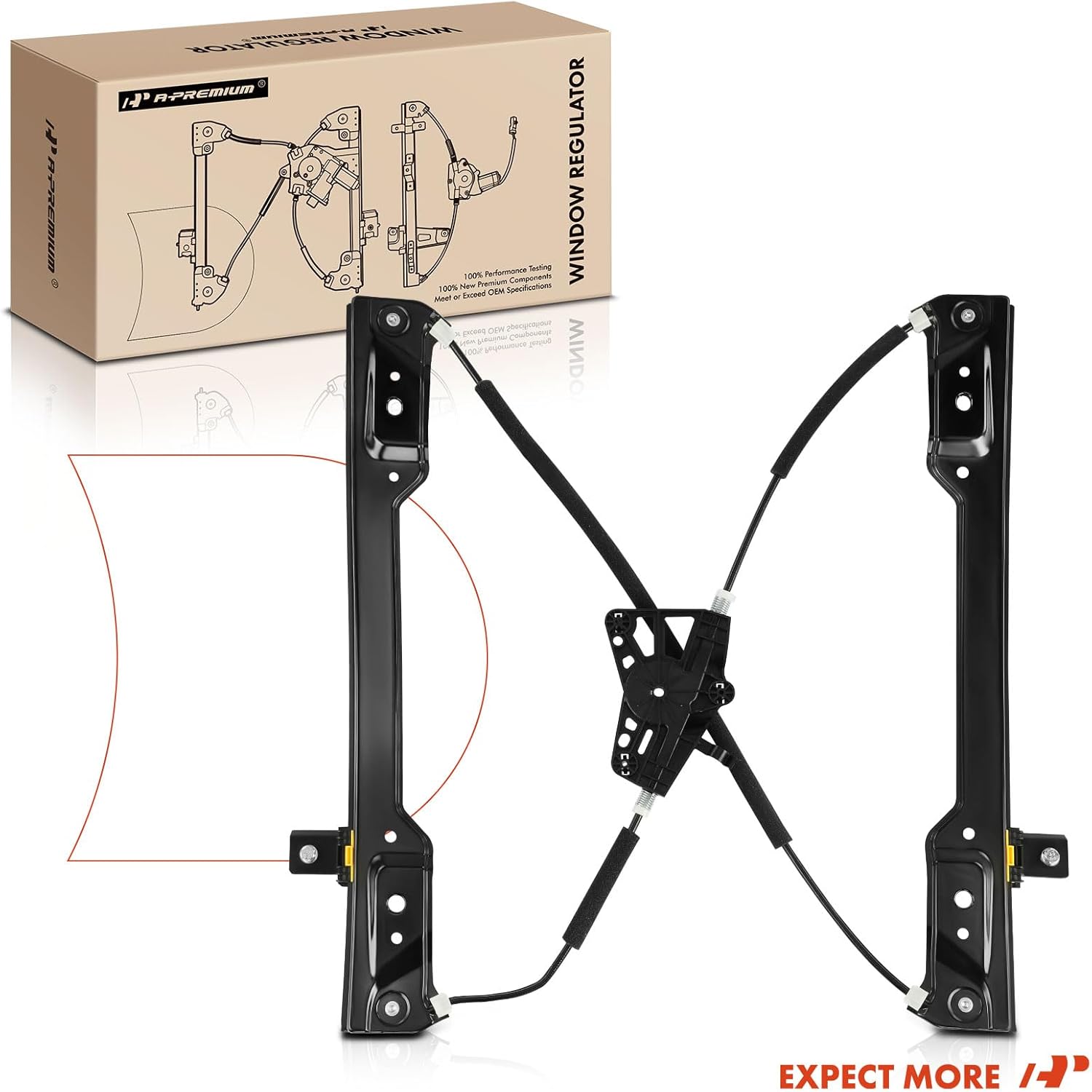 A-Premium Electric Power Window Regulator Without Motor Compatible with Ram 1500 2019 2020 2021 2022, Front Right Passenger Side