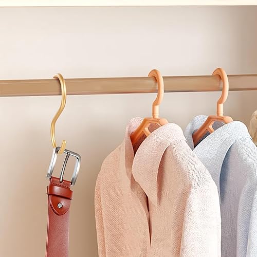 Miniatura 5 de SIAMESE Ganchos de aluminio en forma de S, 10 ganchos medianos dorados en forma de S para plantas colgantes, jeans, tazas en el armario, cocina,