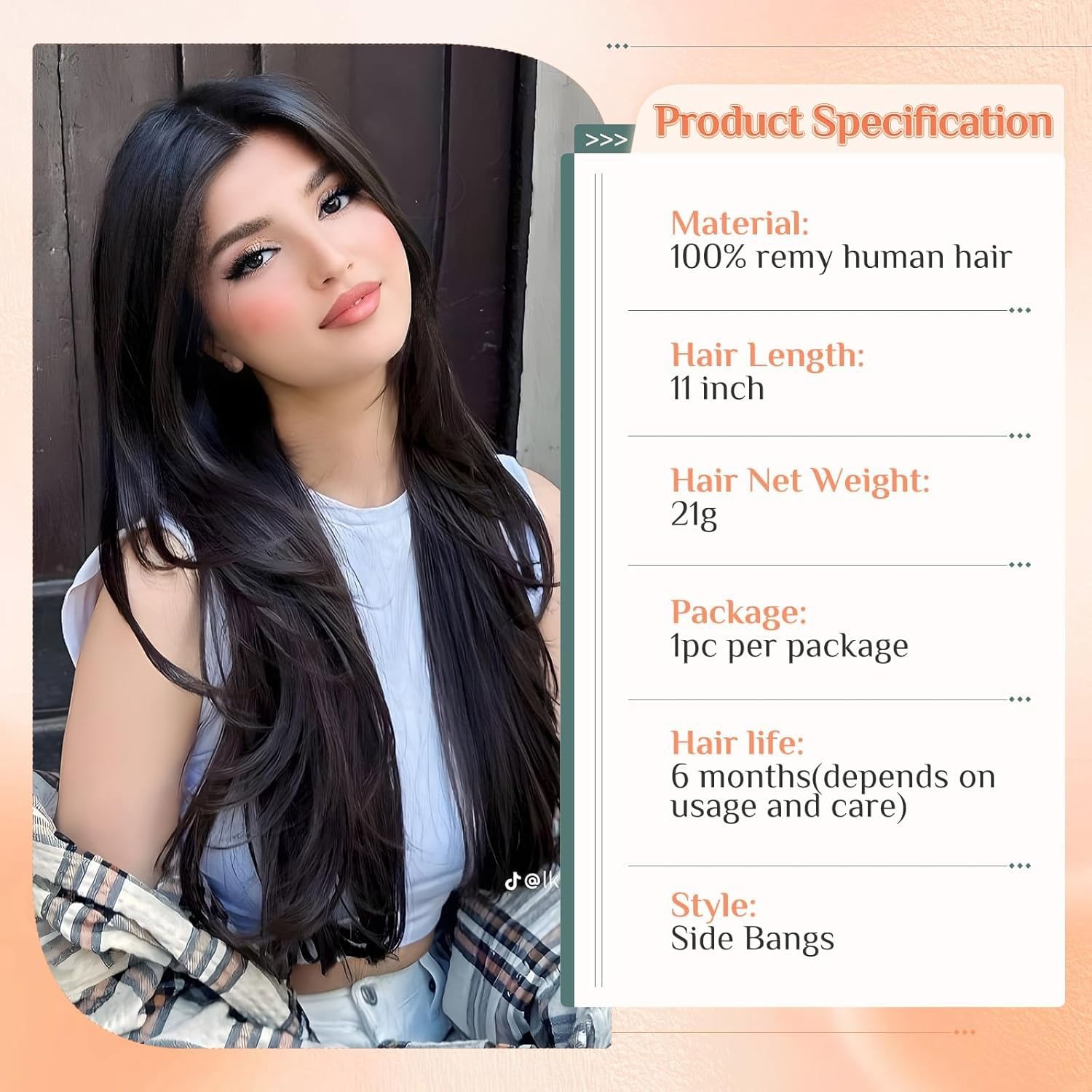 Benehair Haar Topper Damen Echthaar 100% Echtes Remy-Haar Haartopper Echthaar Oberkopf Damen #1B Natürliches Schwarz 21g 27 CM