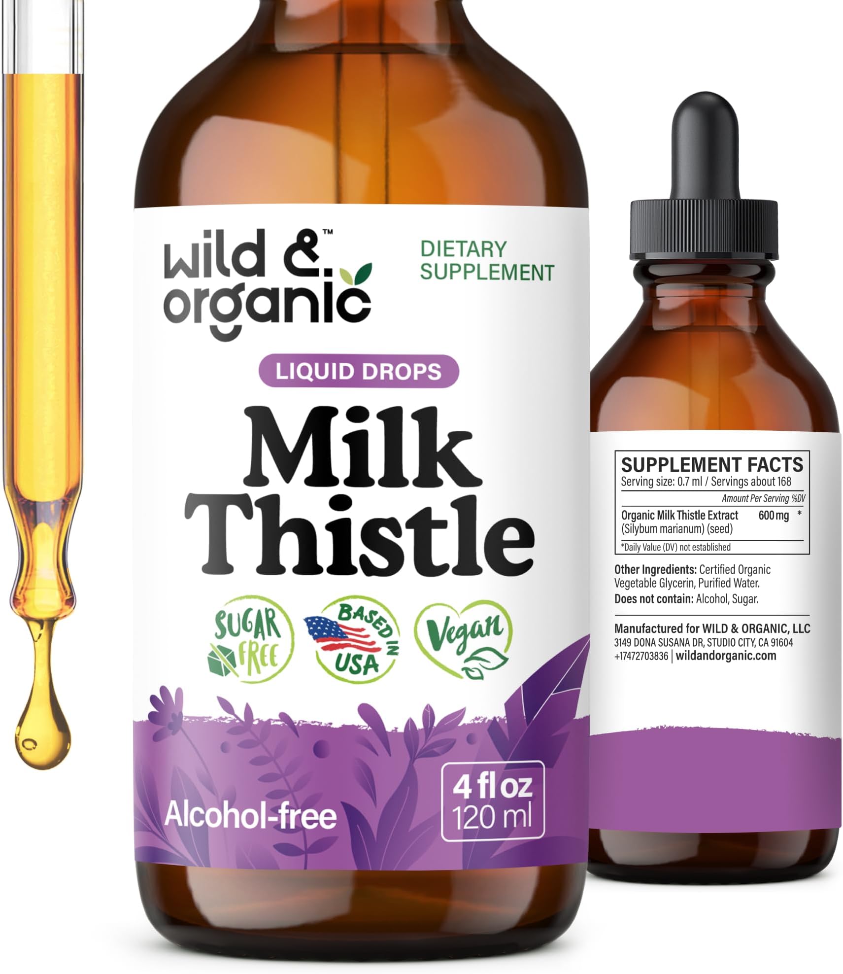 Milk Thistle Liquid Drops - Liver Cleanse Detox - Silymarin Milk Thistle Supplement for Liver Support - Add to Tea - Silybum Marianum Seed Extract Tincture - Sugar & Alcohol-Free - 4 oz