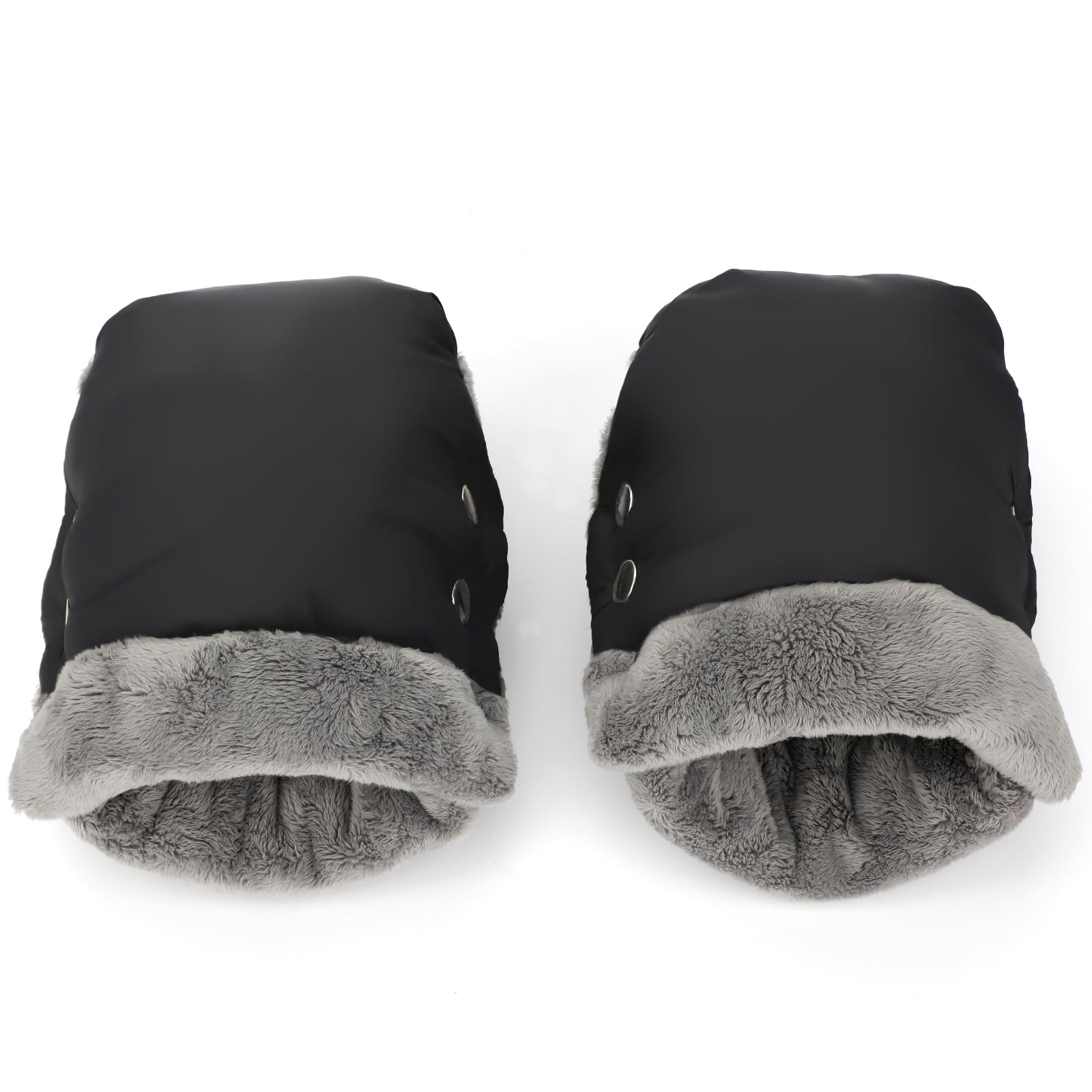 Guanti Passeggino Scaldamani per Passeggino, Antigelo Guanti Manicotto Guanti impermeabili con Interno in Pile, Proteggi-mani accessori di dimensioni universali per passeggino (1-Nero)