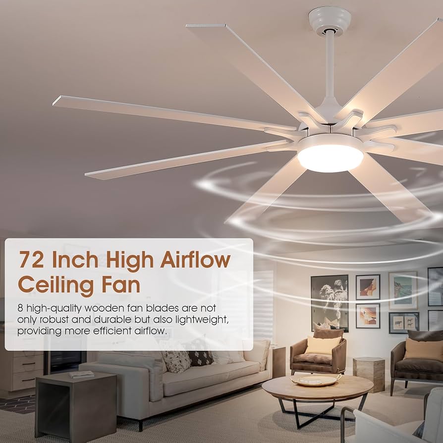 Kviflon 72 Inch Large Ceiling Fans with Lights and Remote