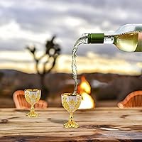 Vista 5 de Copas de vino real de latón vintage medievales, para aniversario de boda, copas de copa de vino medieval para aniversario de boda, copas de copa