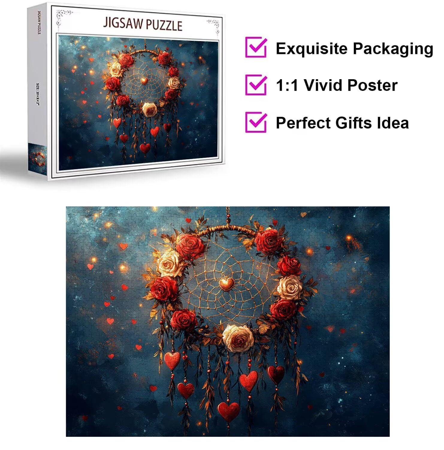 Puzzle 1500 elementów dla dorosłych, puzzle 3D, dzwonek, drewniane puzzle, N-193