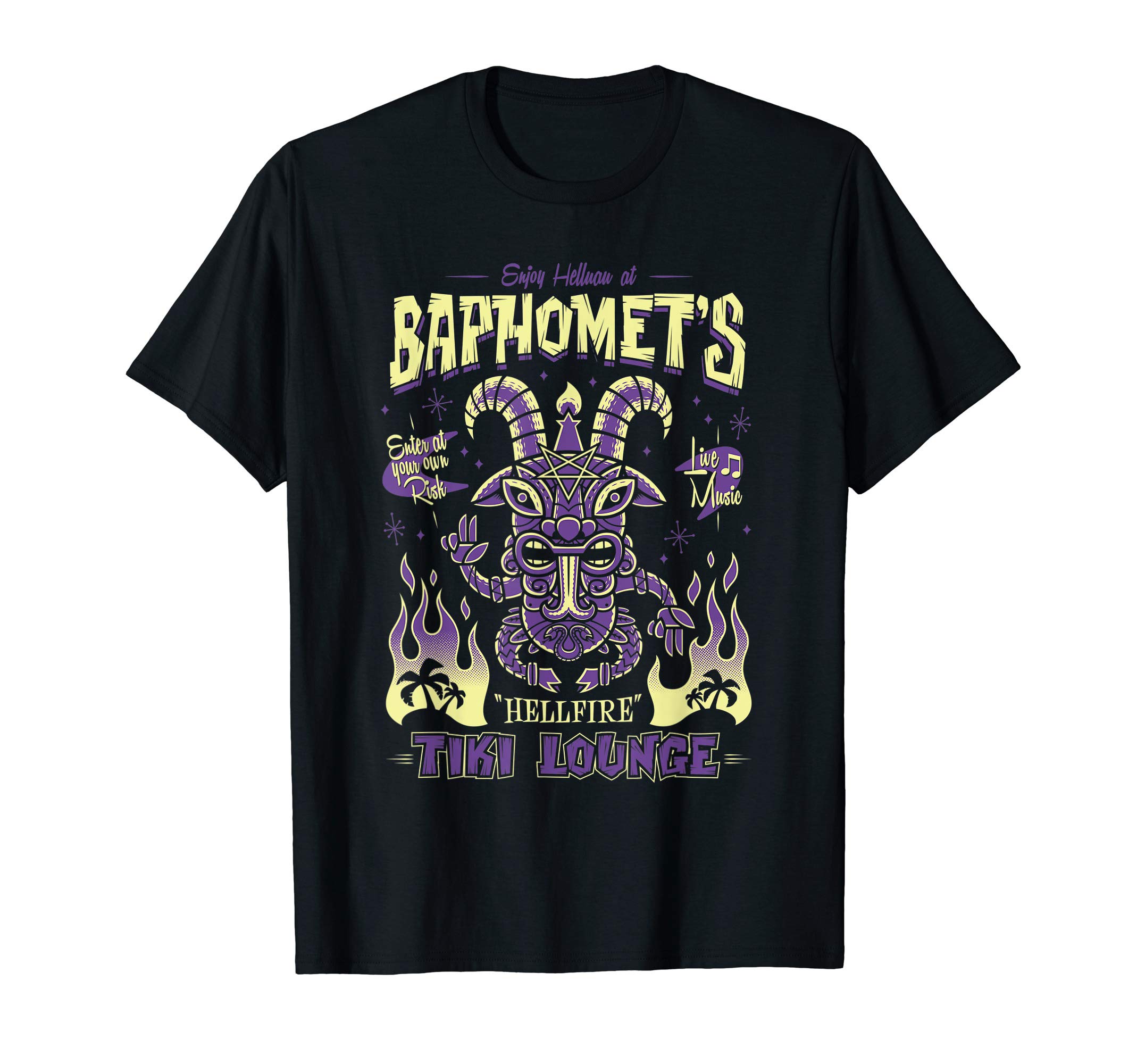 Baphomet - Hellfire Tiki Lounge - Occult Goat - Hawaii Surf T-Shirt