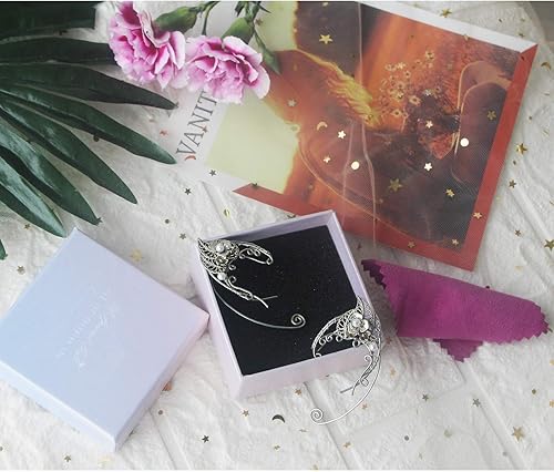 Miniatura 5 de Elven Ear Cuffs for Women, Handmade Elf Fairy Earrings Cuff Wrap Clip-on Filigree Earrings for Fantasy Fairy Halloween Costume, Cosplay, Wedding,