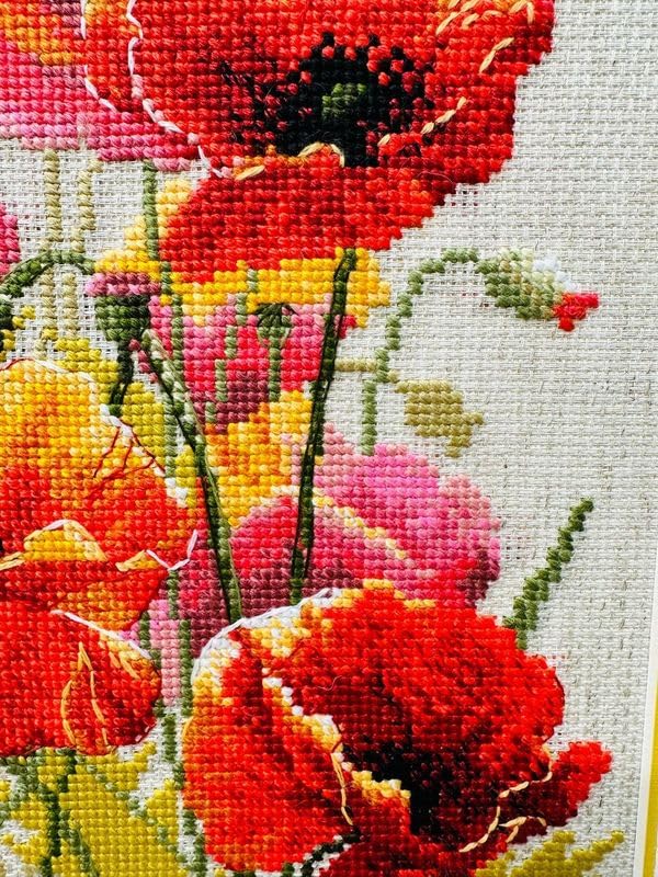 Image of RIOLIS - Colors of Flame 2214, Cross Stitch Kits 11 inch x 11 inch, Cross Stitch Kits for Adults, Floral Counted Cross Stitch Kits, Embroidery Kit for Beginners & Advanced, Crossstitching Kits
