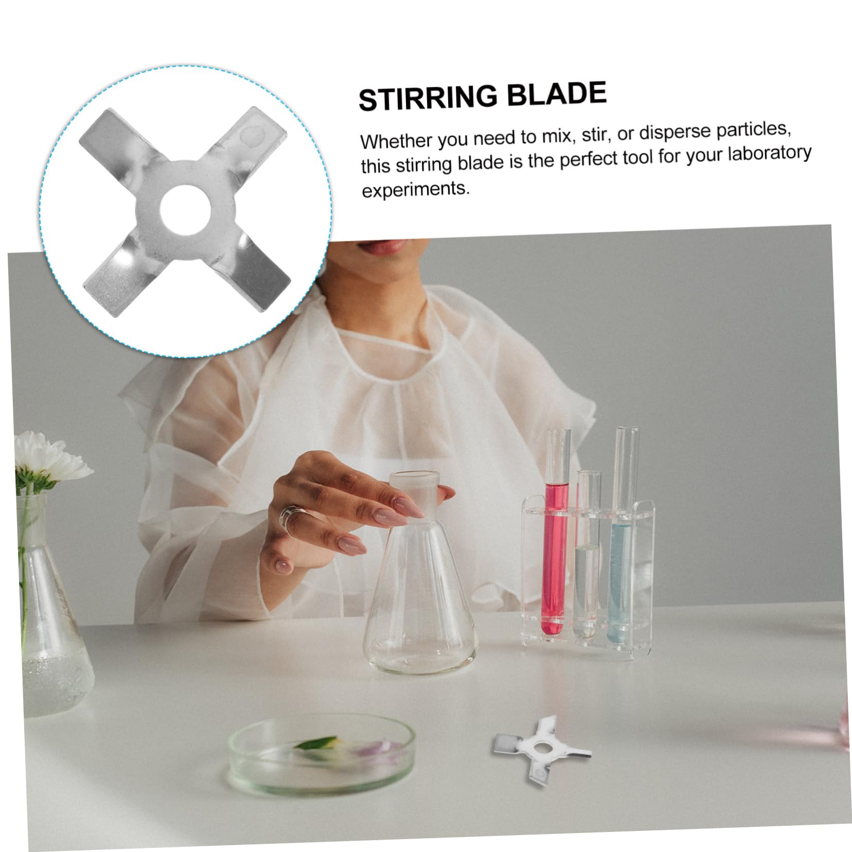 LIFKOME Stainless Steel Cross-Mixed Leaf Automatic Stirrer Lab Blades for Magnetic Stir Plate