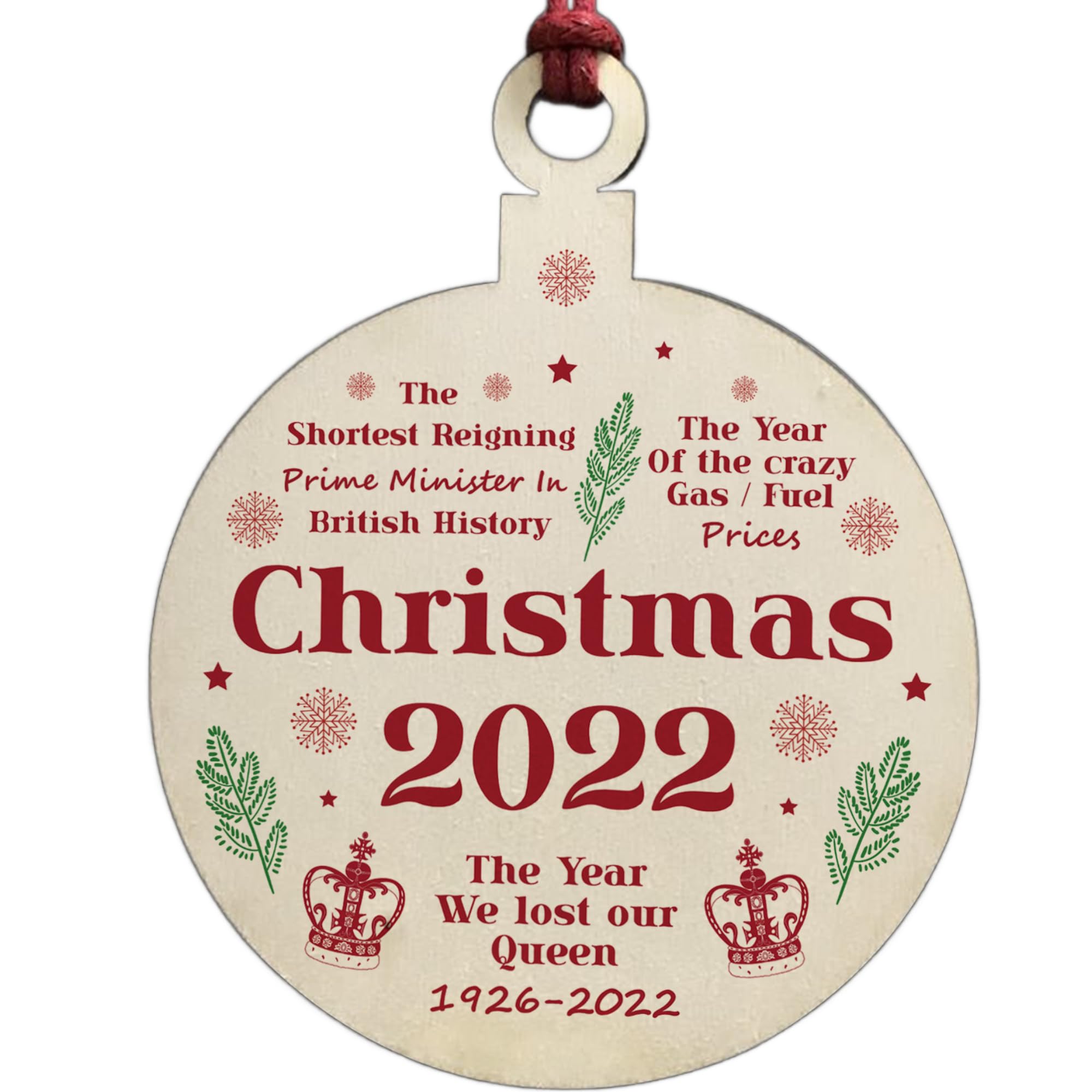 Red Ocean Family Christmas Bauble Wooden Hanging Bauble Christmas Tree Decoration Gift For Him Her