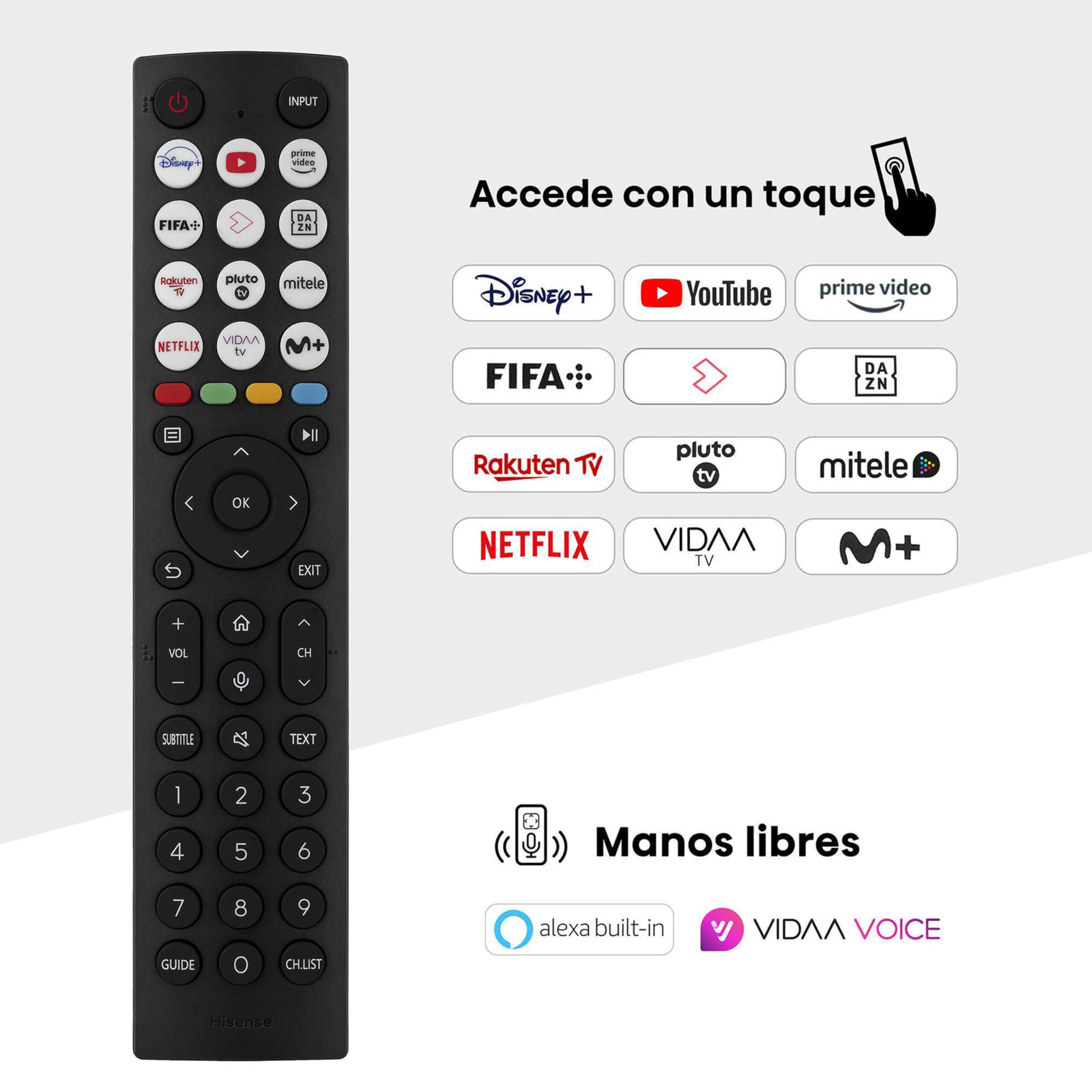 Hisense 43A6N - UHD 4K,VIDAA Smart TV, 43 Pulgadas, Dolby Vision, Modo Juego Plus, DTS Virtual X, Control por Voz televisor, Doble Control de Volumen, Auto ordenación Canales TDT (Nuevo 2024)
