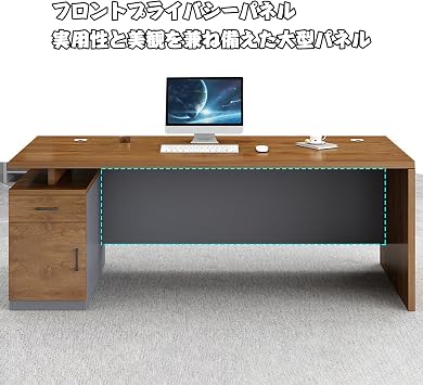 President Desk for Corporations President Desk 0.6 inch 1.6 cm Thick Table Office Desk Executi President Desk H-Shaped Construction with Bottom Horizontal Beam Design Office Desk H-Shaped