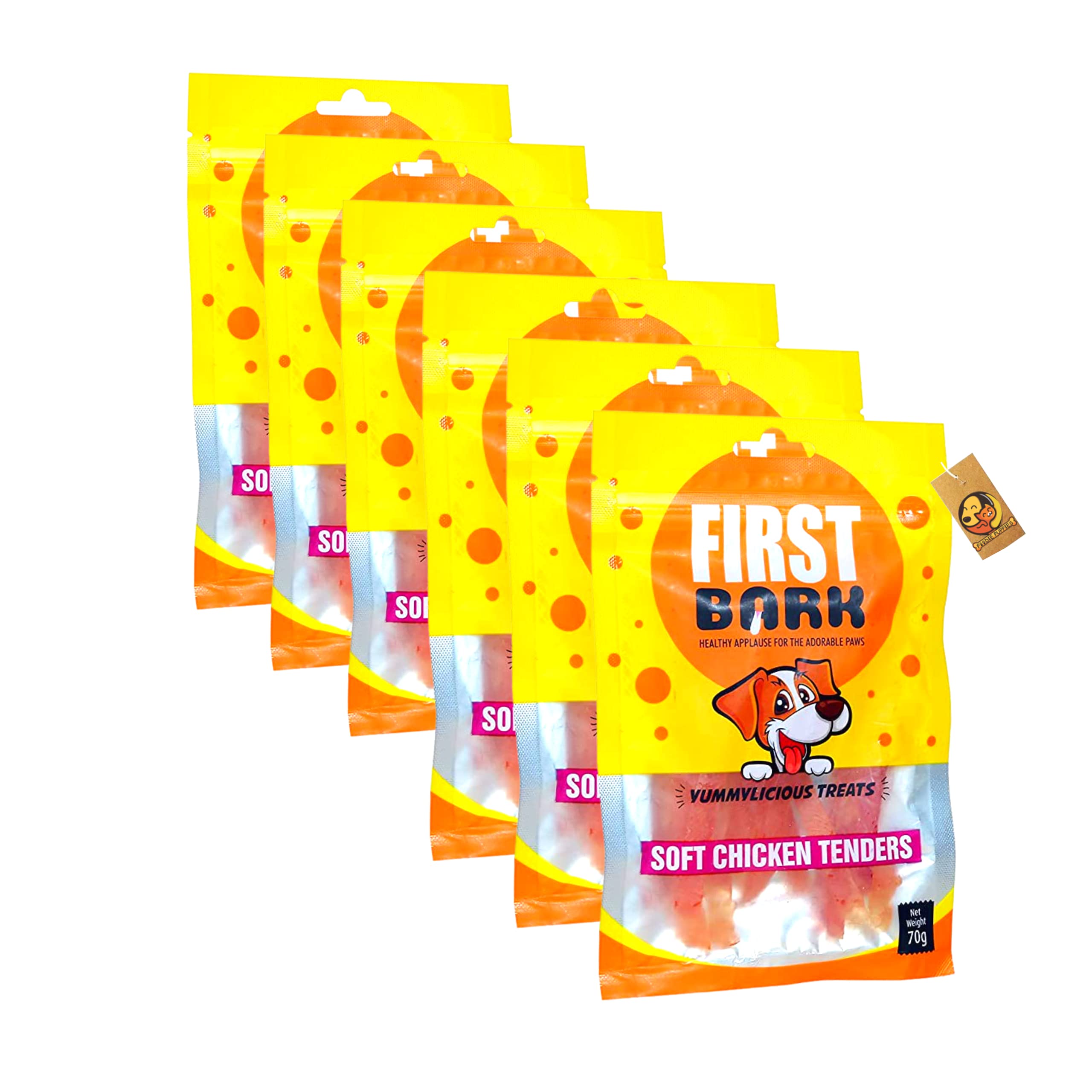 First Bark Yummylicious Treats for Dogs, 70g (Soft Chicken Tenders, Pack of 6) | Human Grade High Protein, Fully Digestible Healthy Snack & Training Treat - Sold by Foodie Puppies (B09HKRGLVM) Amazon Price History, Amazon Price Tracker