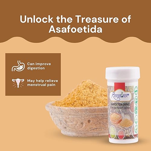 Miniatura 5 de Ramaroma Asafetida (Hing), molido 0.35 oz (10 g)  Todo natural  Sin sal  Vegano  Sin OMG  Asafoetida Indian Spice  Lo mejor para sustituto de ajo y