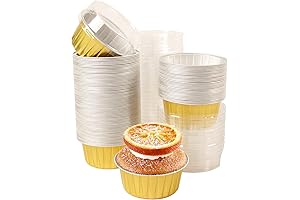 Goldpaddy 50Pcs 5oz Aluminum Foil Cups with Lids
