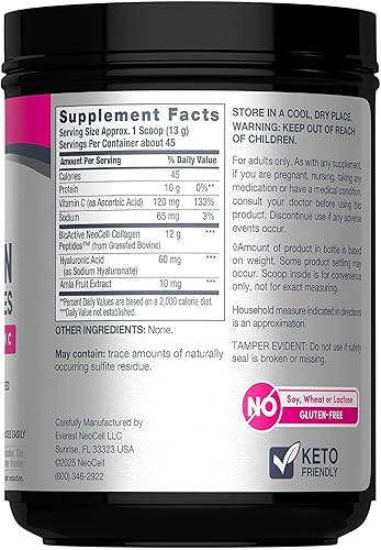 Miniatura 10 de NeoCell Super Collagen Plus con vitamina C y ácido hialurónico suplemento dietético de colágeno tipo 1 y 3 certificado Keto sin gluten 69 onzas