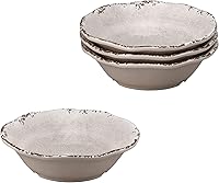 Vista 4 de UP ware Crackle - Juego de cuencos de melamina con forma de flor para pasta, arroz, sopa y ensalada, sin BPA, apto para lavavajillas, a prueba