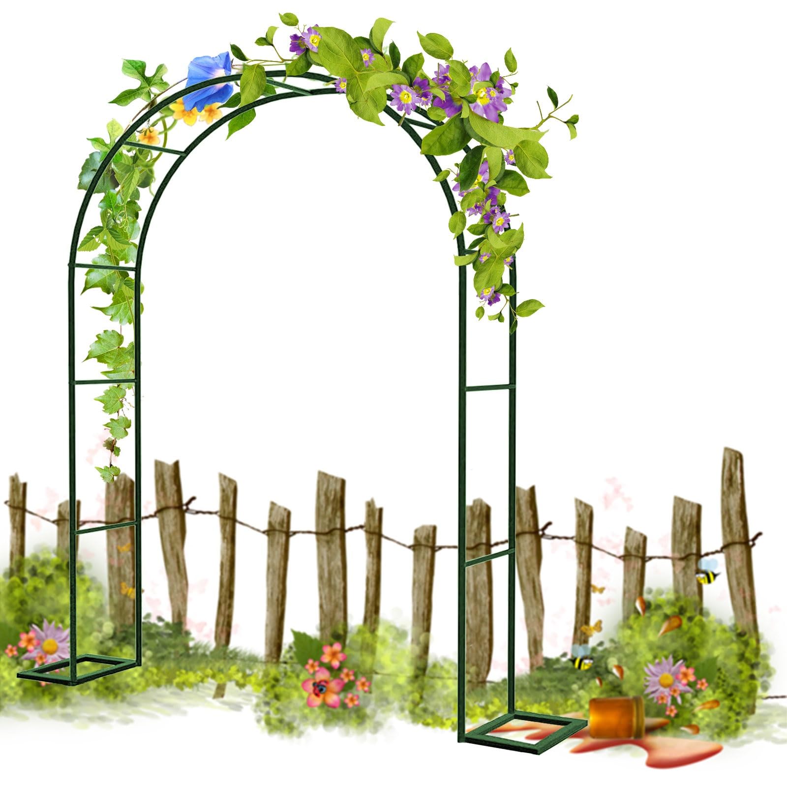 Pérgola de jardín en hierro forjado, celosía decorativa elegante para bodas y salones