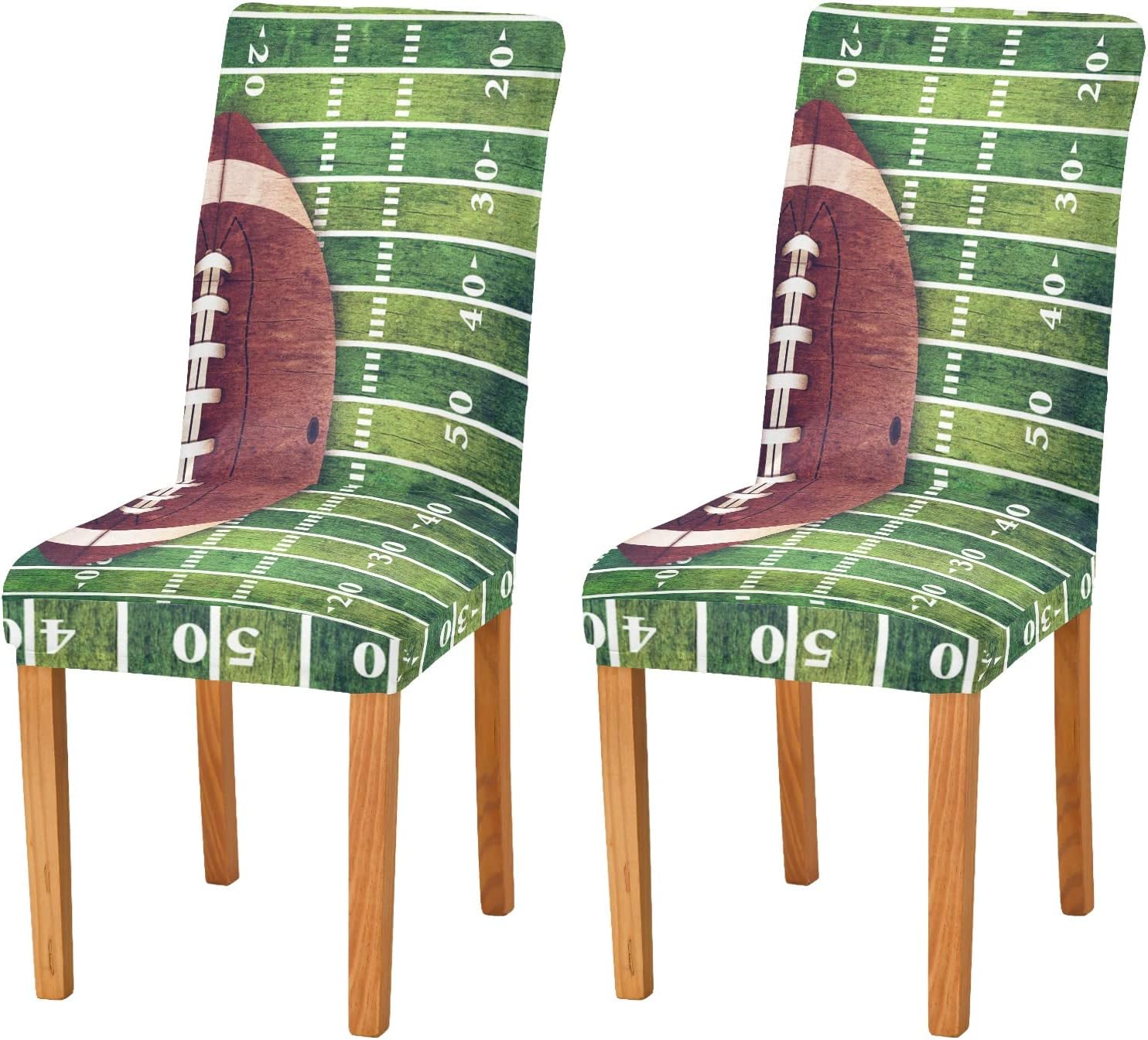 ALAZA Chair Covers for Dining Room, Retro Grunge American Football Field Stretch Chair Cover Sets Chair Protector Removable Washable for Ktichen Restaurant Hotel