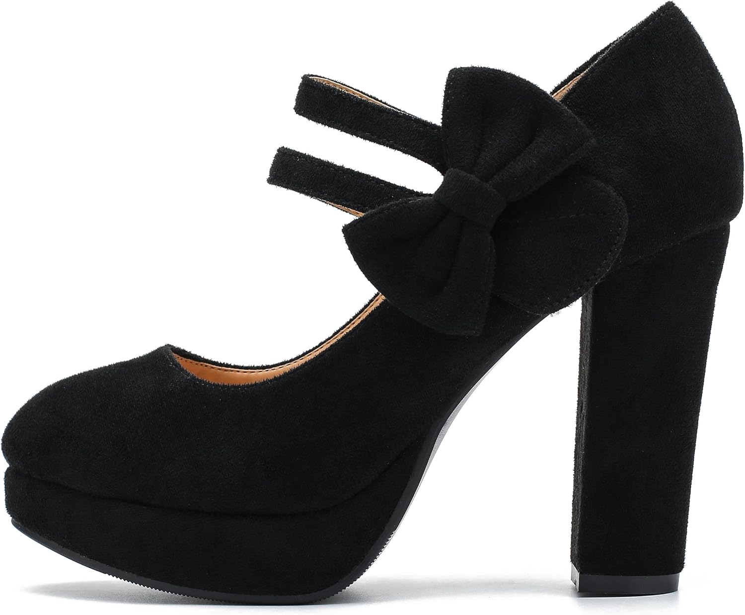 MAIERNISI JESSI Women's Platform Mary Jane Pumps with Bow, 3.94 Inch Block Heel Dress Shoes - Image 5