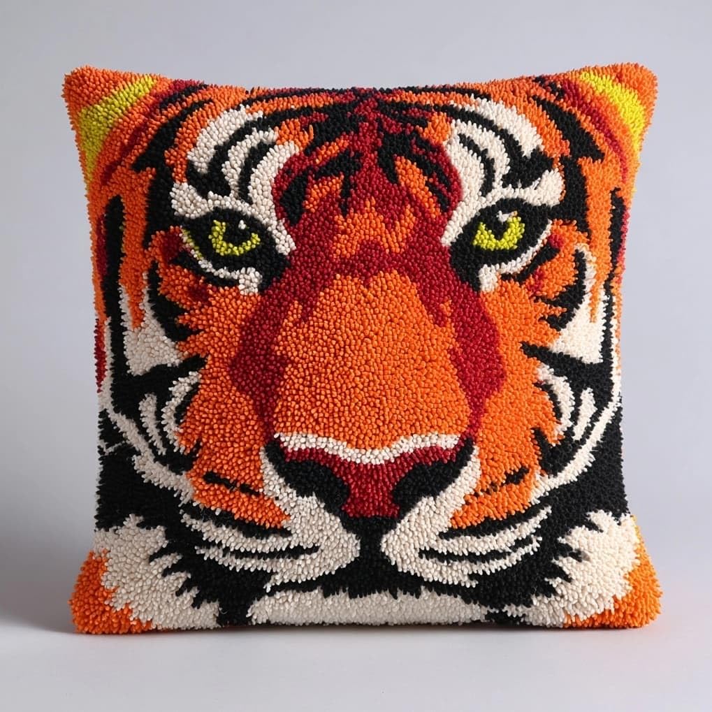 AxiangziK Pre-Printed Latch Hook Pillow Kit,Tiger