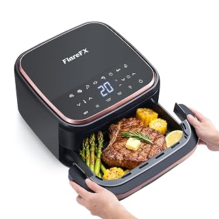 4.5QT Air Fryer Oven with Dual Heating System & View Window & Touch Display, 11-in-1 Nonstick Air Fryers Toaster Oven Combo with Superior Airflow for Roast, Dehydrate, Bake, Reheat and More - Amazon product rated Grade A