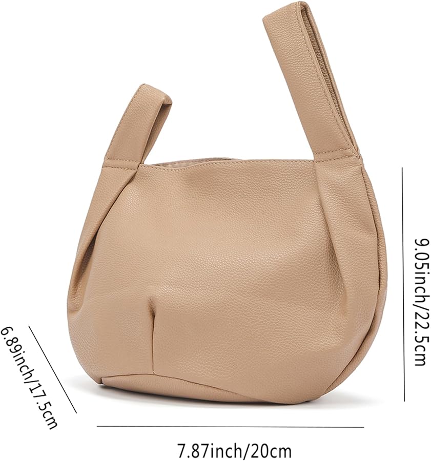 Pettata Women's Wrist Knot Tote Bag Small Soft Leather Wristlet