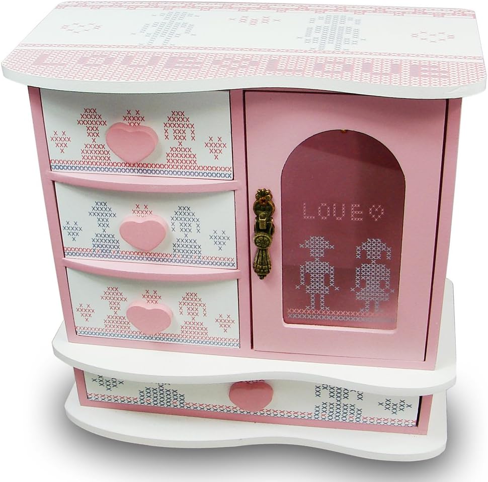 Ikee Design Wooden Jewelry Box 9"W x 4 1/2"D x 9 1/4"H