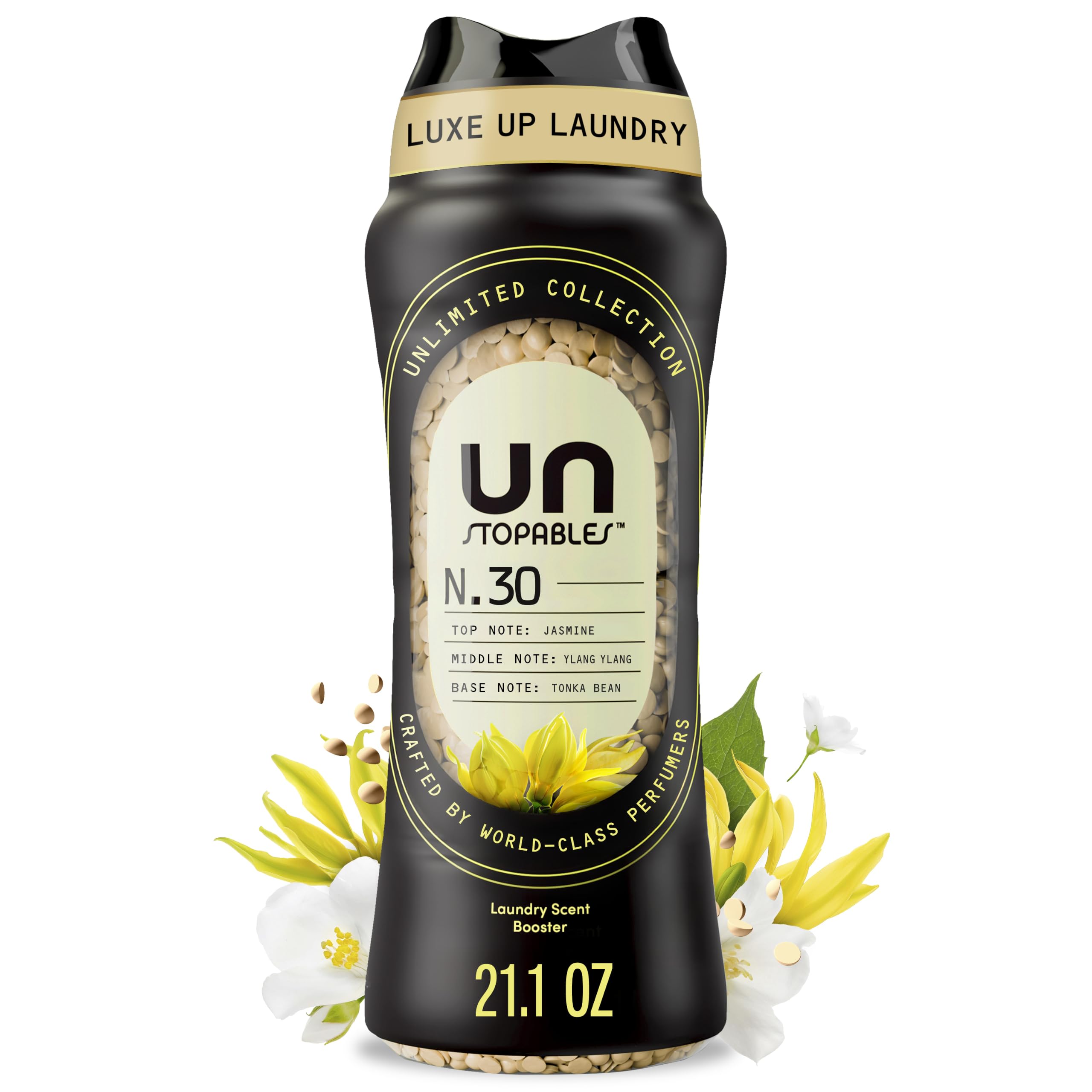 Downy Unstopables Unlimited Collection In Wash Laundry Scent Booster Beads, No. 30, Fine Fragrance, Long Lasting Fresh Scent Beads, 21.1 oz