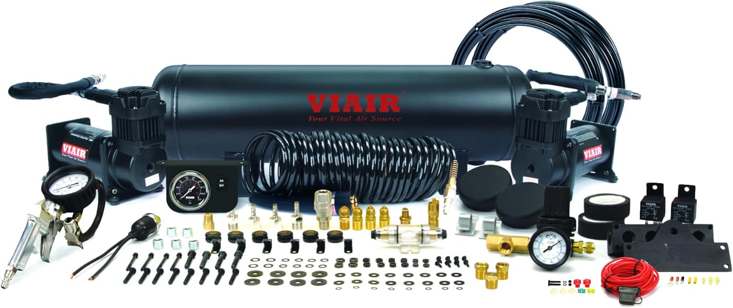 VIAIR 20014 Dual 380c Onboard Air Kit, Stealth Black