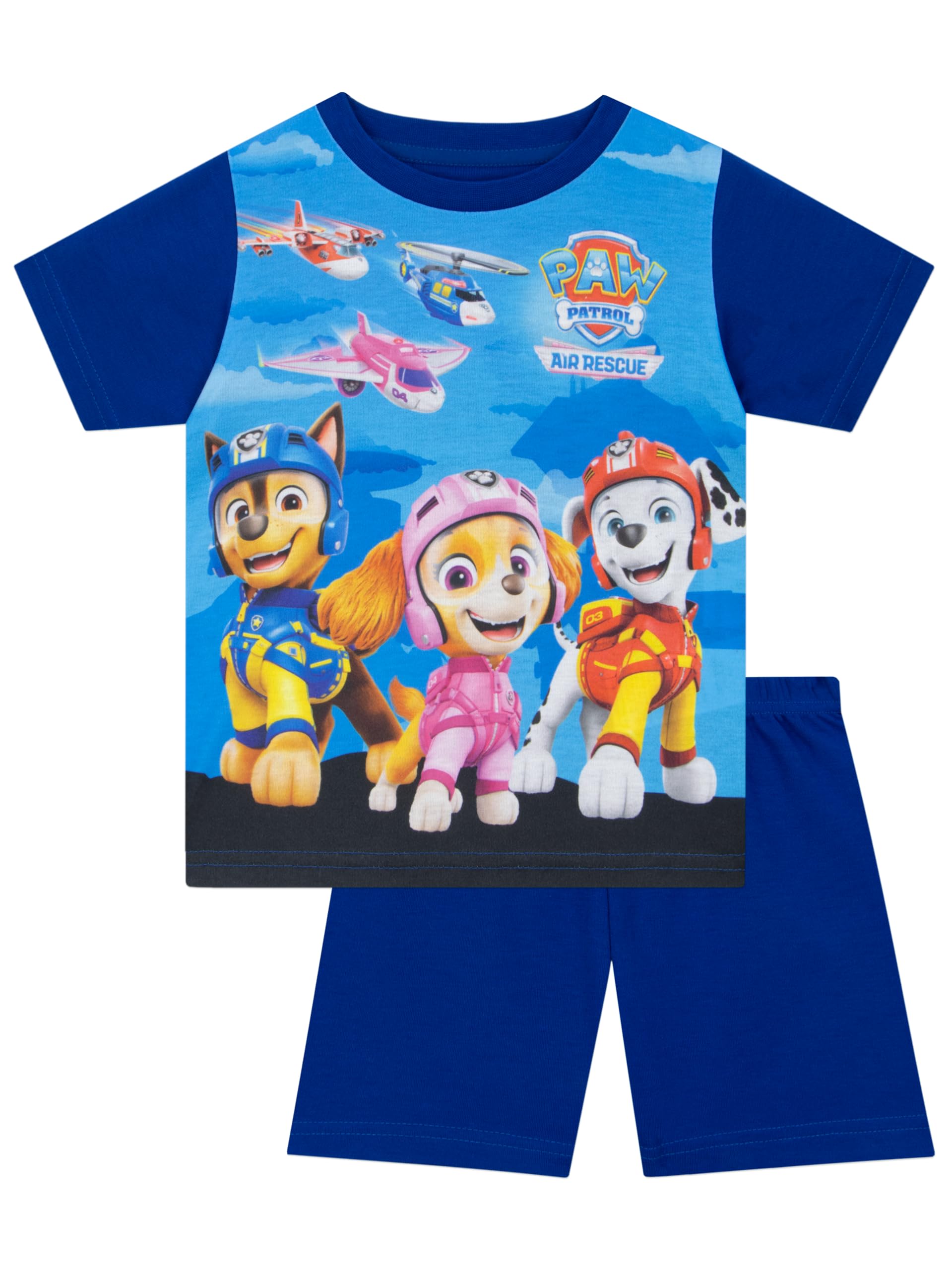 Paw Patrol Boys Blue Pyjamas | Skye, Marshall And Chase Pyjamas | Short Sleeve Pjs For | Short Pyjama Set | 18-24 Months