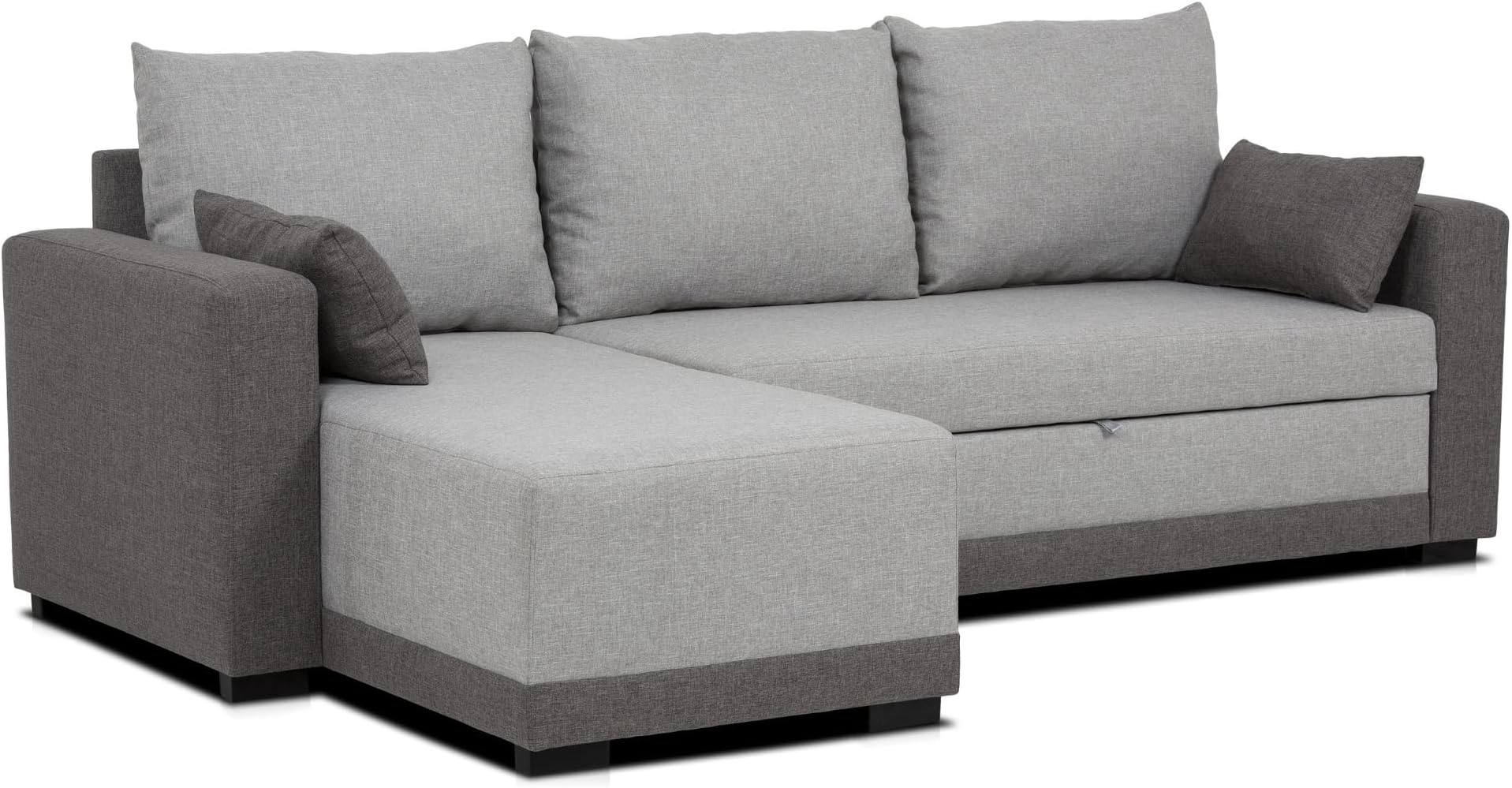 Happy Garden Canapé D'angle Convertible Wade 3 Places Gris Chiné