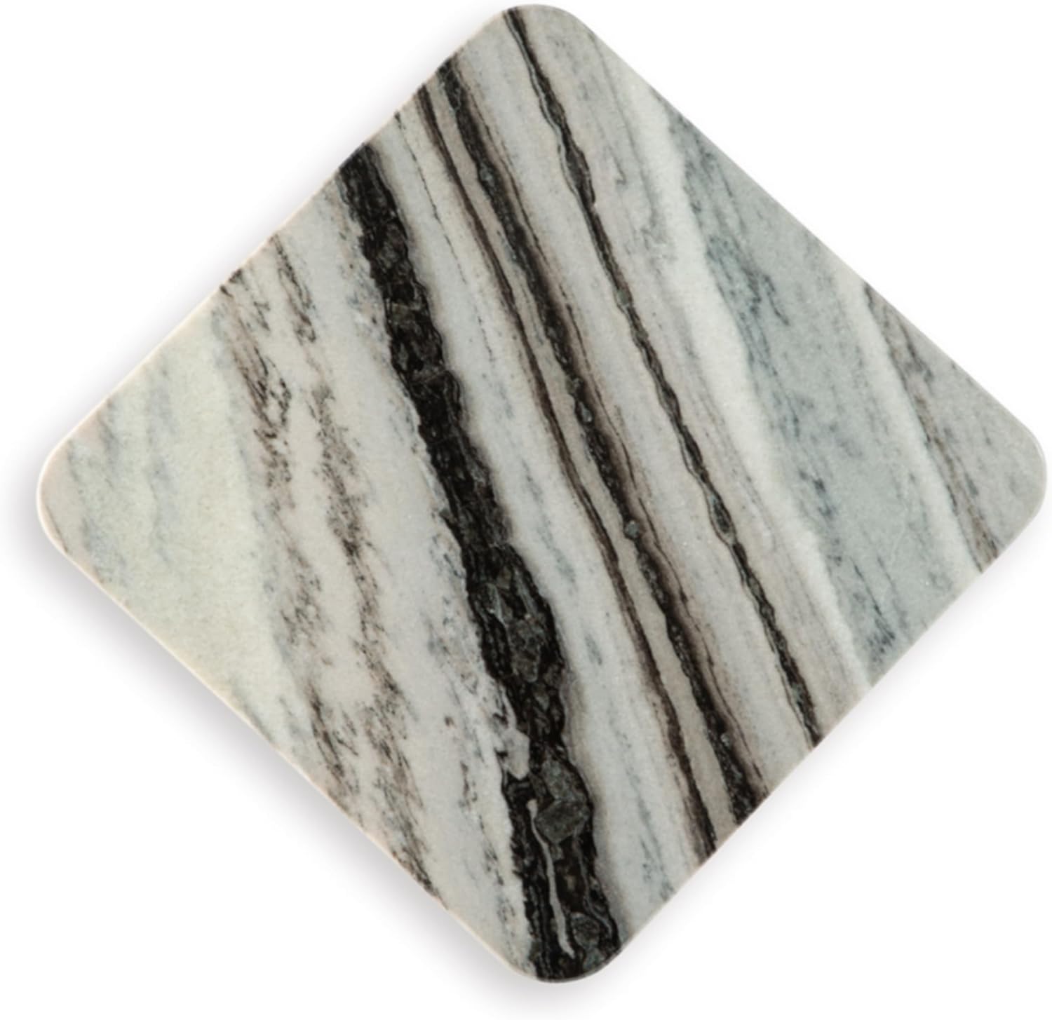 Signature Design by Ashley Baretton Contemporary Marble Accent Coffee Table with Cross Pedestal Base, Neutral Palette, Sculptural, Artful, Top to Floor 14.38", Black, White and Taupe Tones