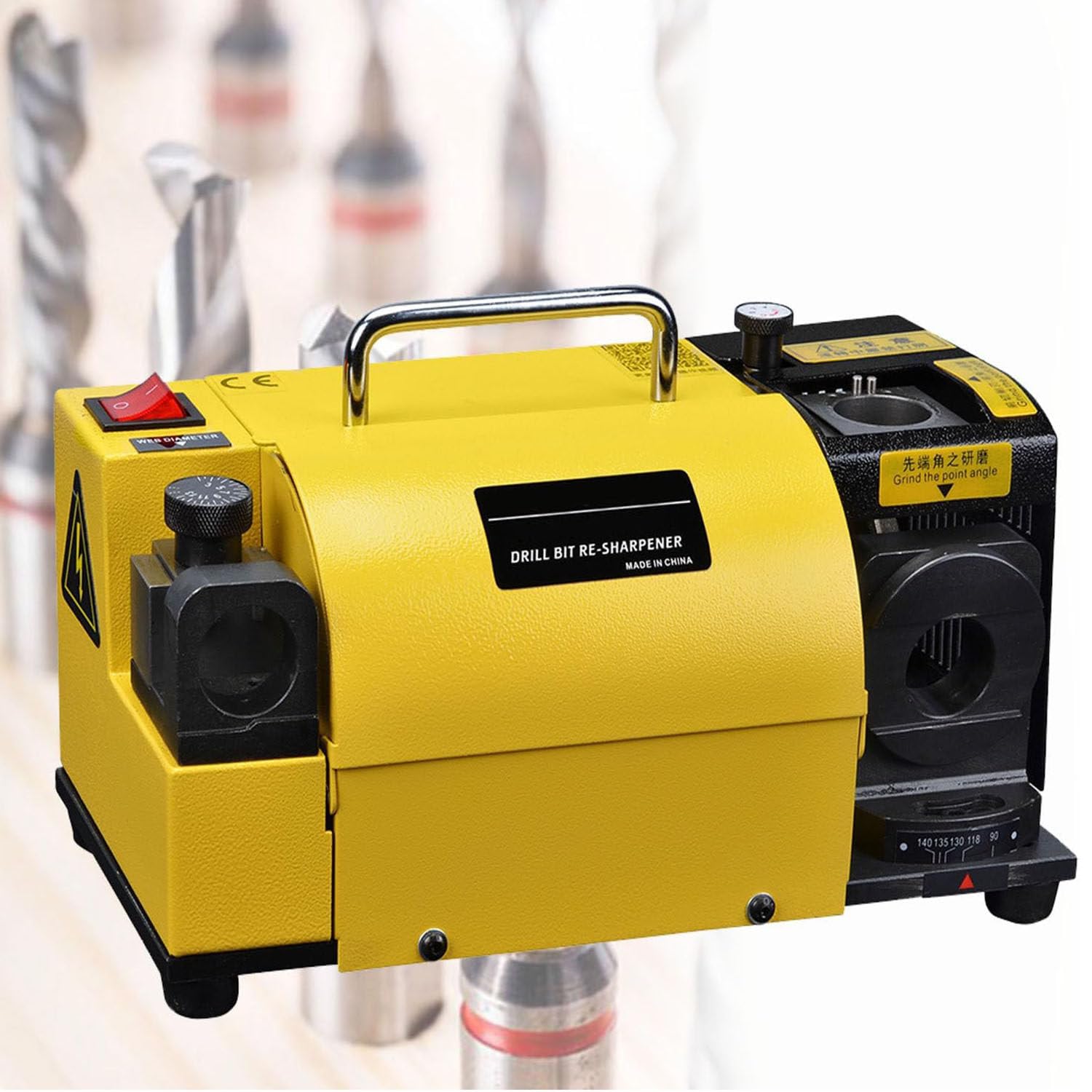 Affilatrice Portatile Punte Trapano con 11 Raccoglitori 3-13 Mm (15 Mm) Affilatrice per Punte Trapano Professionale, Affilatrice per Punte da Trapano, Angolo Regolabile 95°-135°