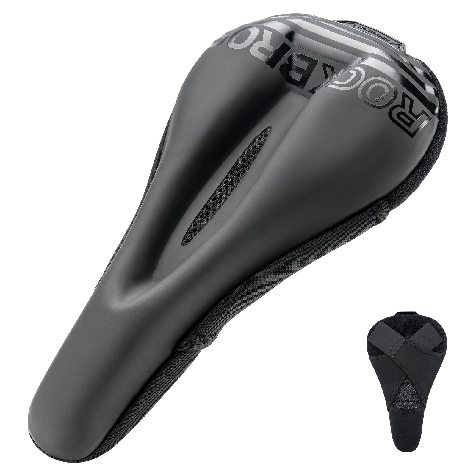 ROCKBROS Pokrowiec na Siodełko Rowerowe Żelowy, Miękki Ochraniacz na Siodełko Rowerowe Ergonomiczna Osłona Siodła do Rowerów MTB, Szosowych, Elektrycznych 28,5 * 17 cm