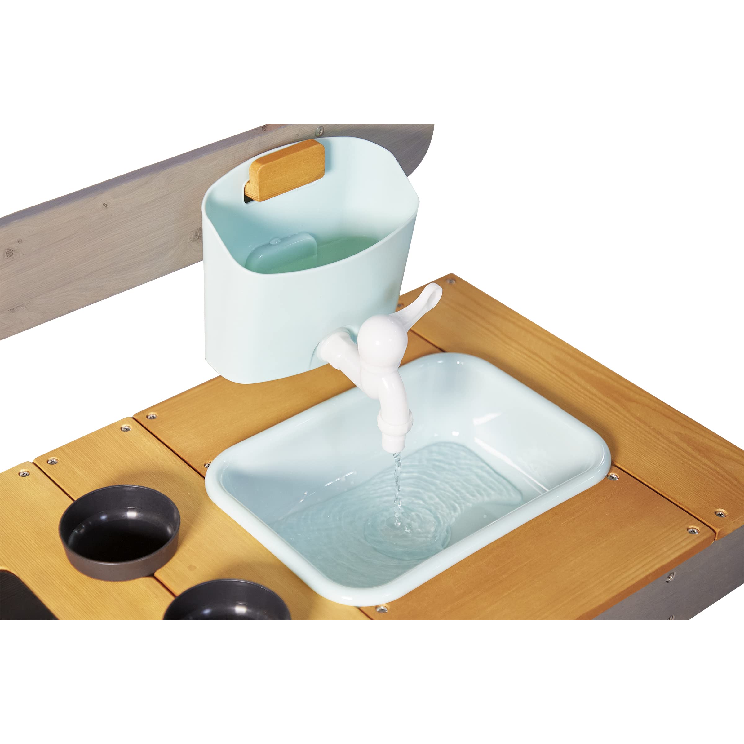 Janod - Muddy Lab - Kinderküche für draußen aus FSC-Holz - 10 Utensilien - Rollenspielzeug - Outdoor-Kinderspiel - Ab 3 Jahre, J06632